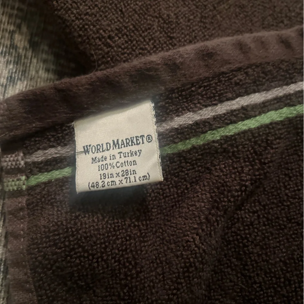 2 World Market Stitched Hand Towels